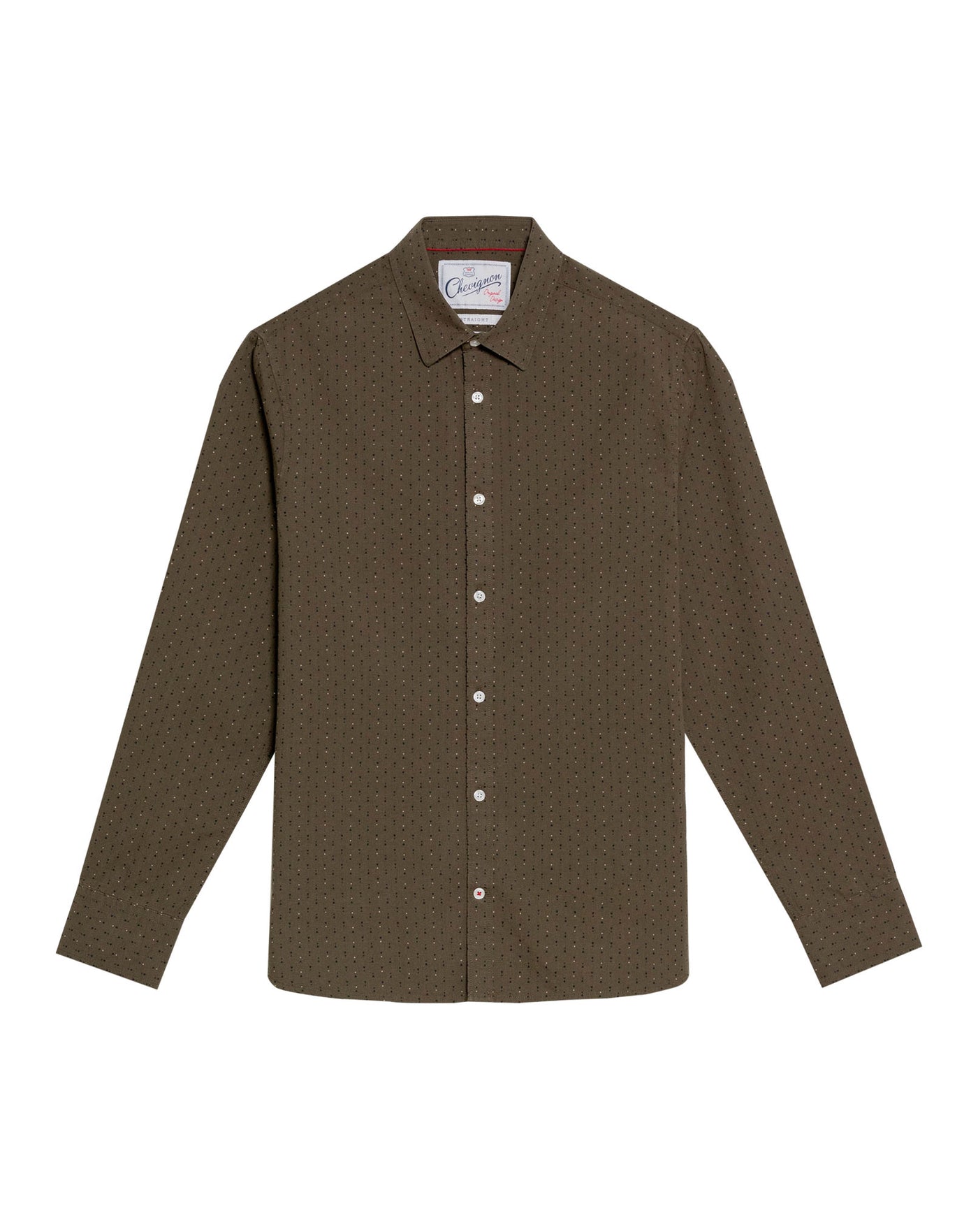 Camisa Mini Print Manga Larga para Hombre en Algodón - Green 63_617G402_VER180316_3