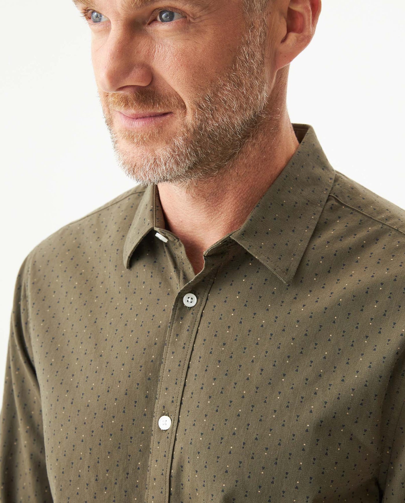 Camisa Mini Print Manga Larga para Hombre en Algodón - Green 63_617G402_VER180316_5