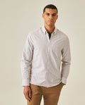 Men's Slim Fit Striped Shirt - Brown