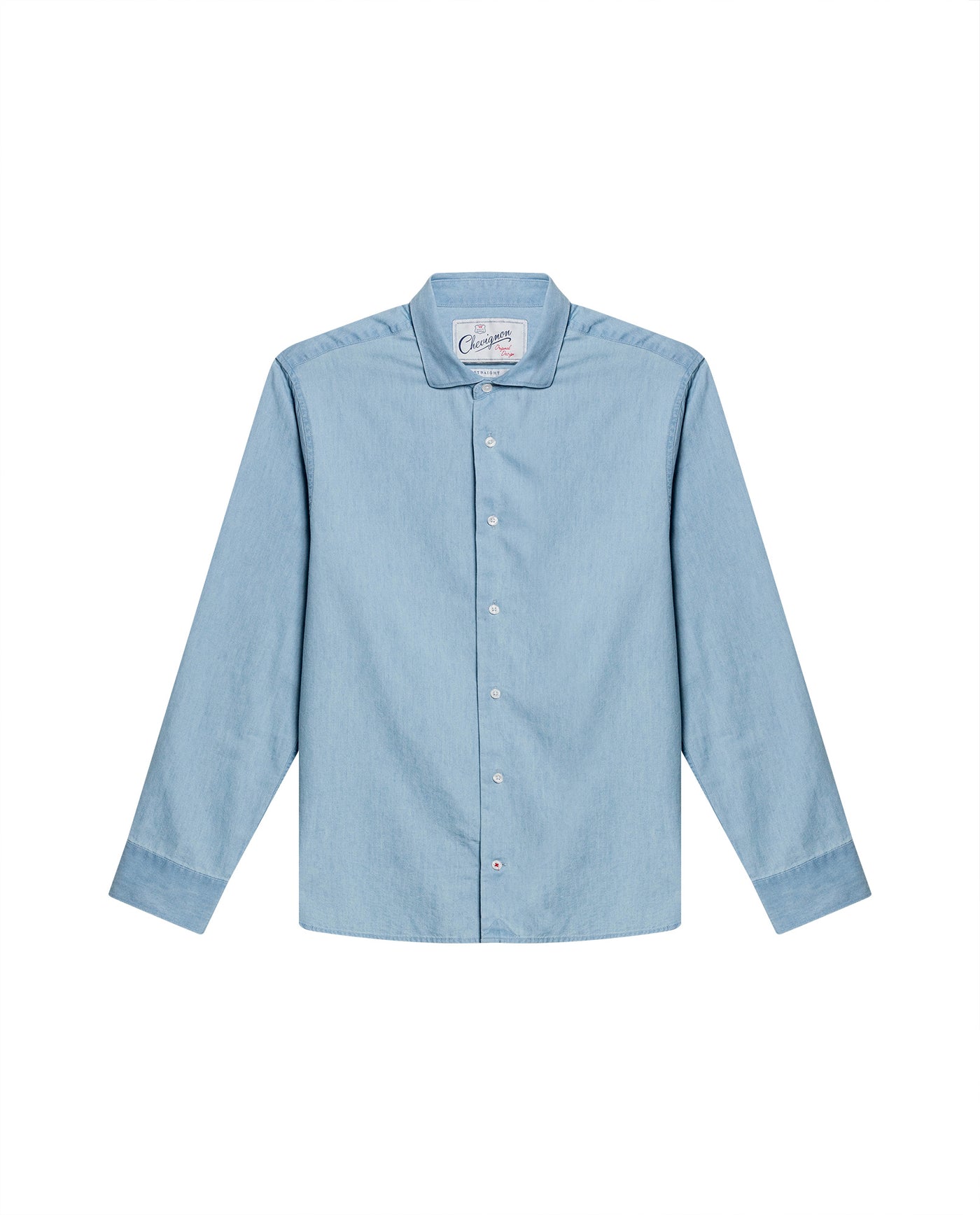 Mens Slim Fit Lightweight Denim Shirt - Blue 63_617H203_AZU154714_3