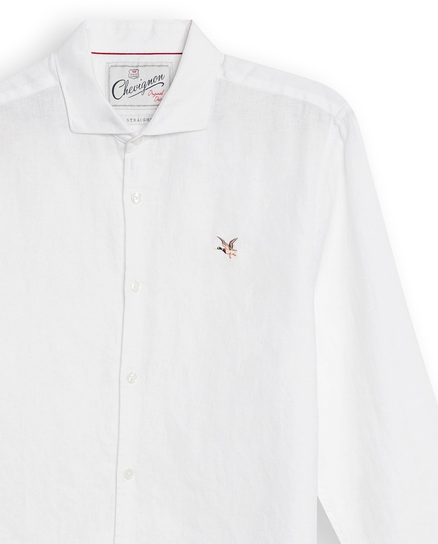 Mens Regular Fit Linen Embroidered Shirt - White 63_617H204_BLA110601_8