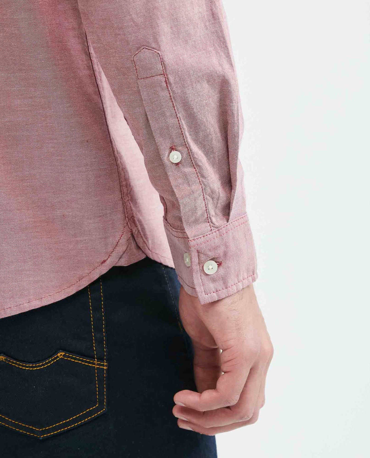 Men's Slim Fit Long Sleeve Duck Embroidery Shirt in Cotton 619E027 - 6