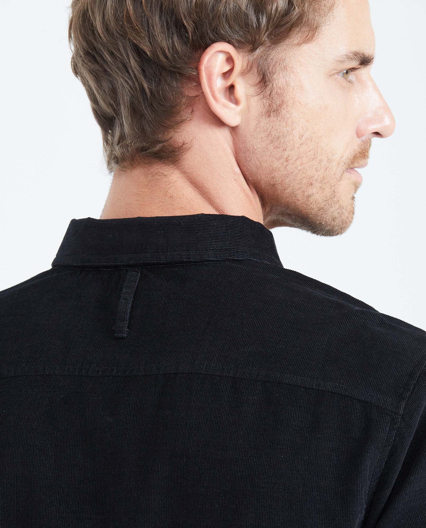 Men's Long Sleeve Classic Fit Corduroy Shirt - Black - 5