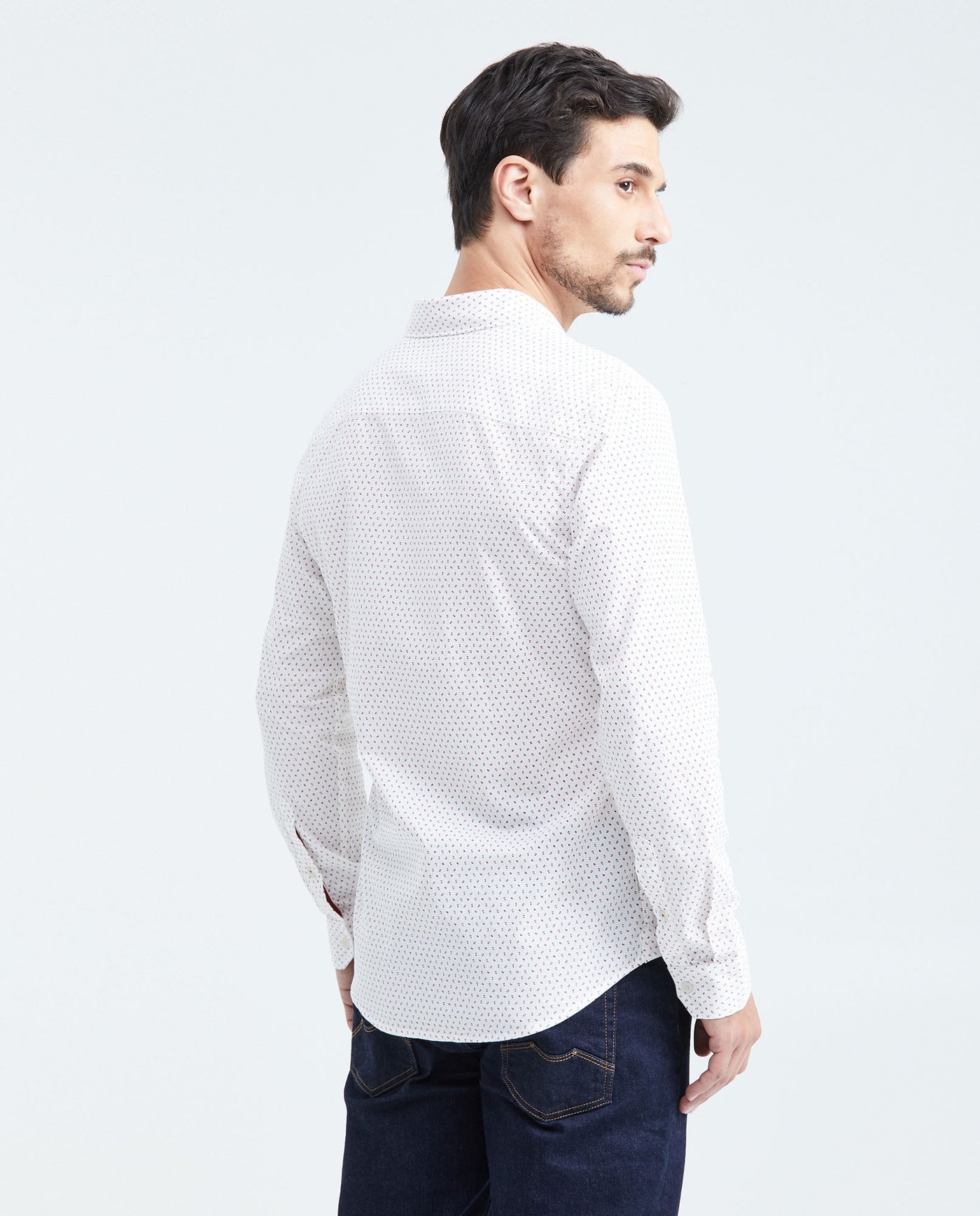Men's Classic Fit Short Sleeve Shirt - White 619F019 - 5