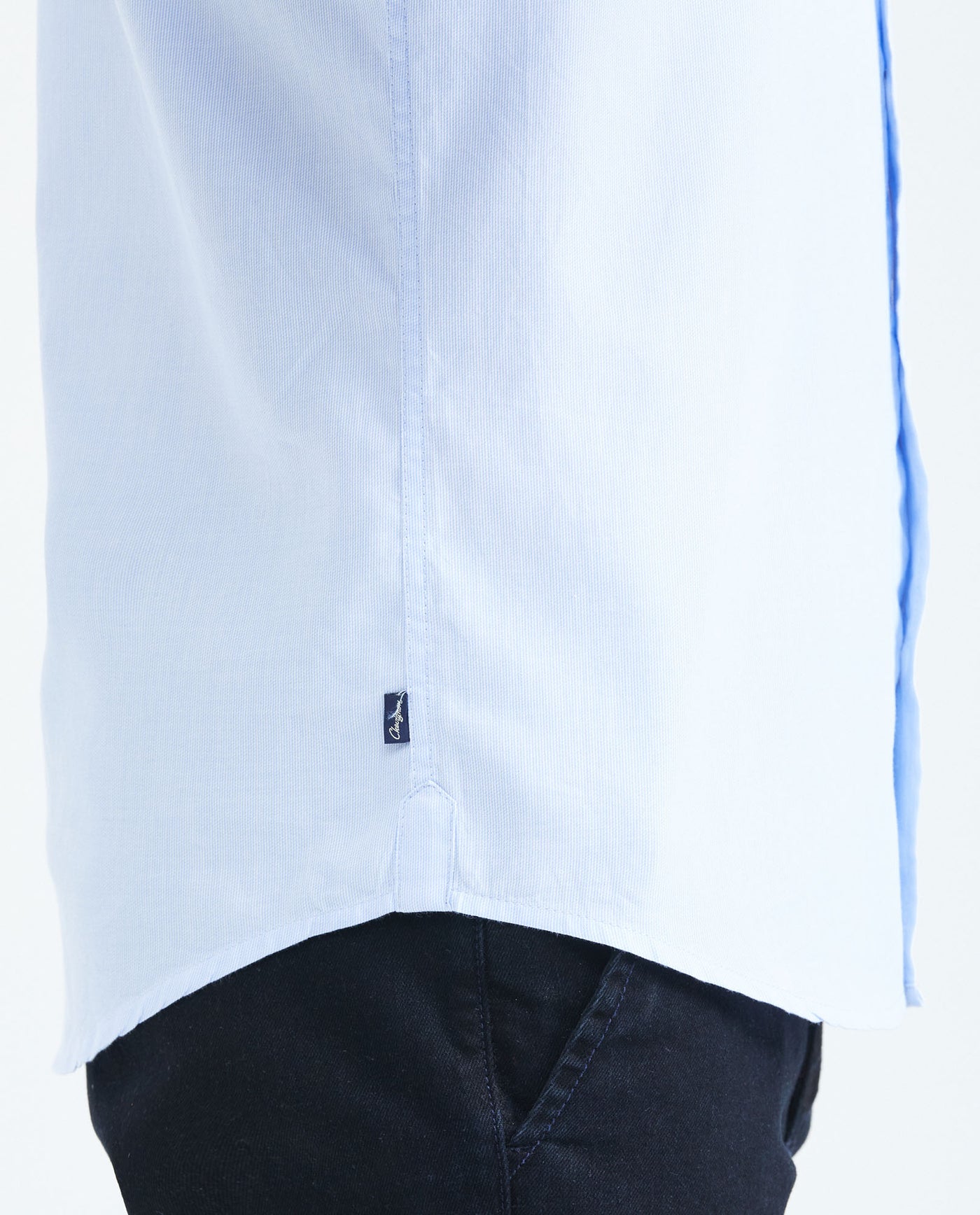 Slim Fit Long Sleeve Cotton Shirt with Stripe Effect for Men - Blue 619F025 - 5