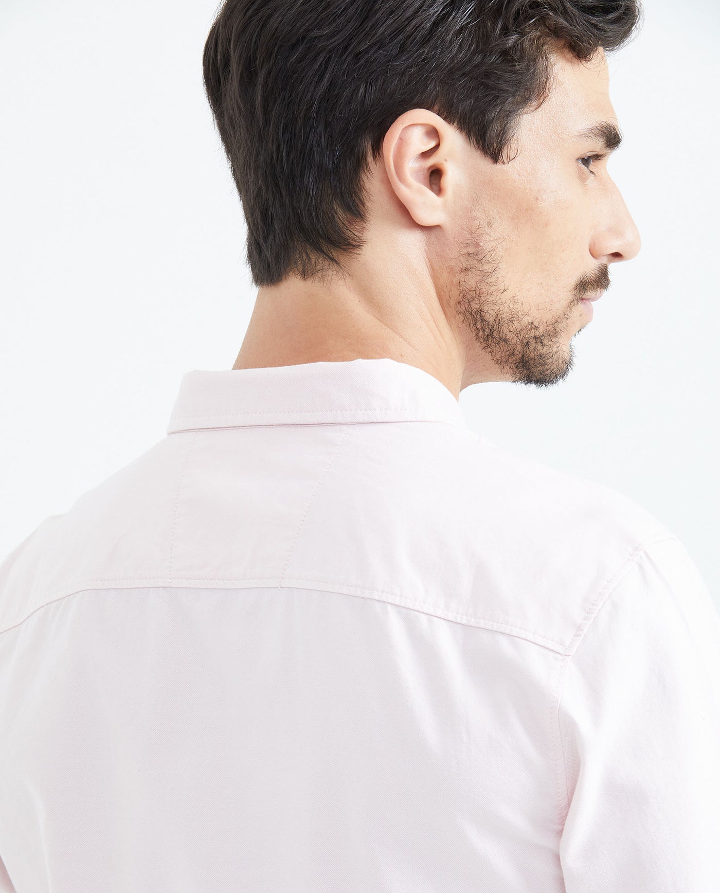 Slim Fit Long Sleeve Oxford Cotton Shirt for Men - Pink 619F027 - 5