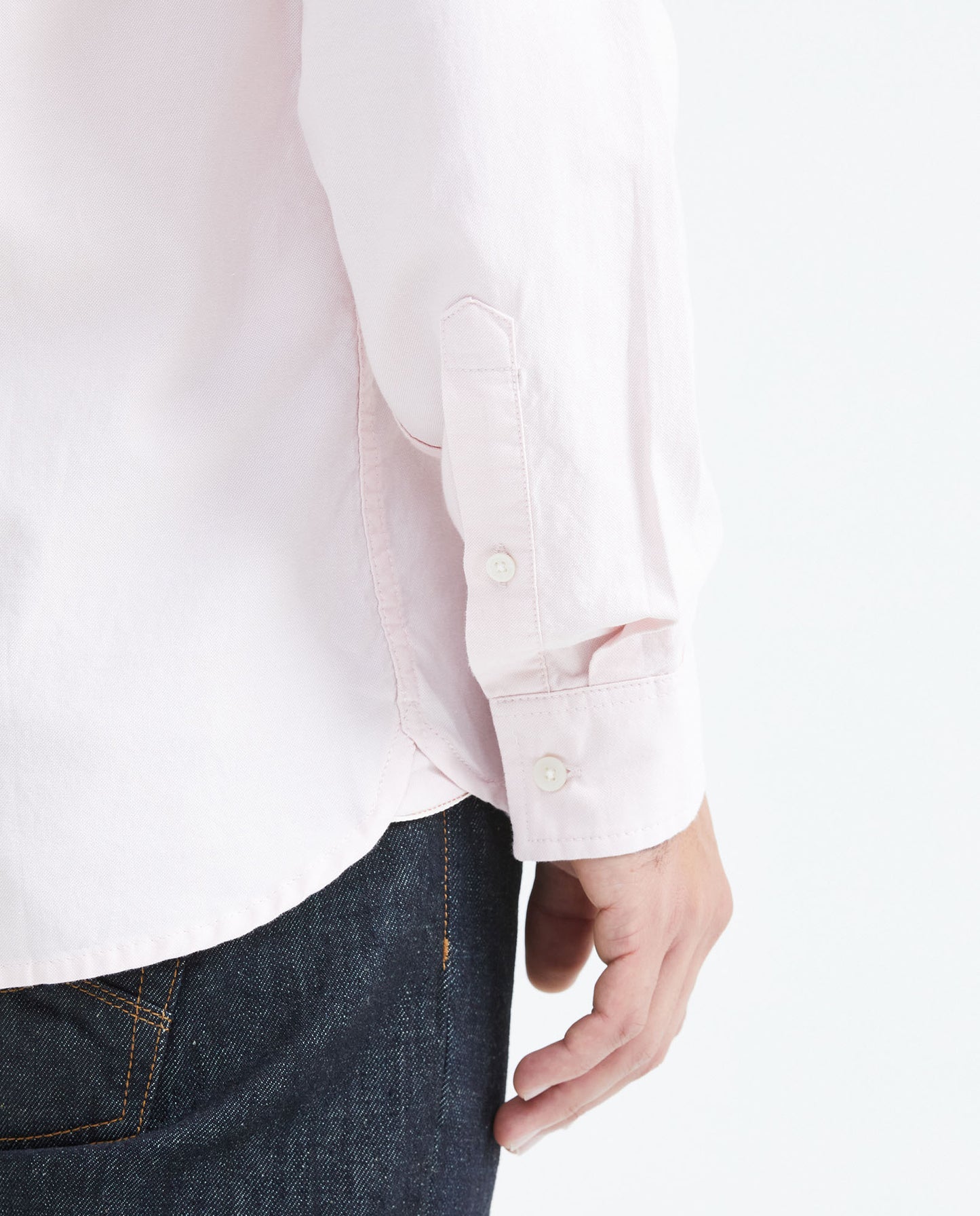 Men's Slim Fit Long Sleeve Oxford Cotton Shirt - Pink - 6