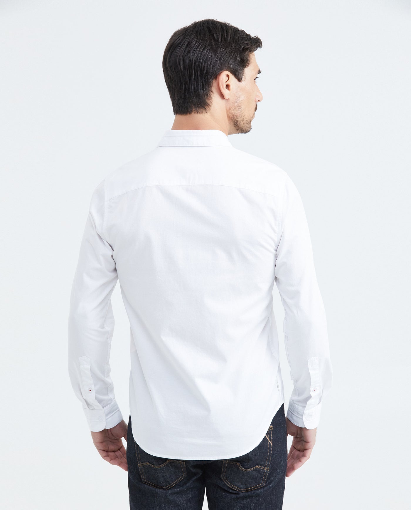 Slim Fit Long Sleeve Cotton Shirt for Men - White 619F040 - 4