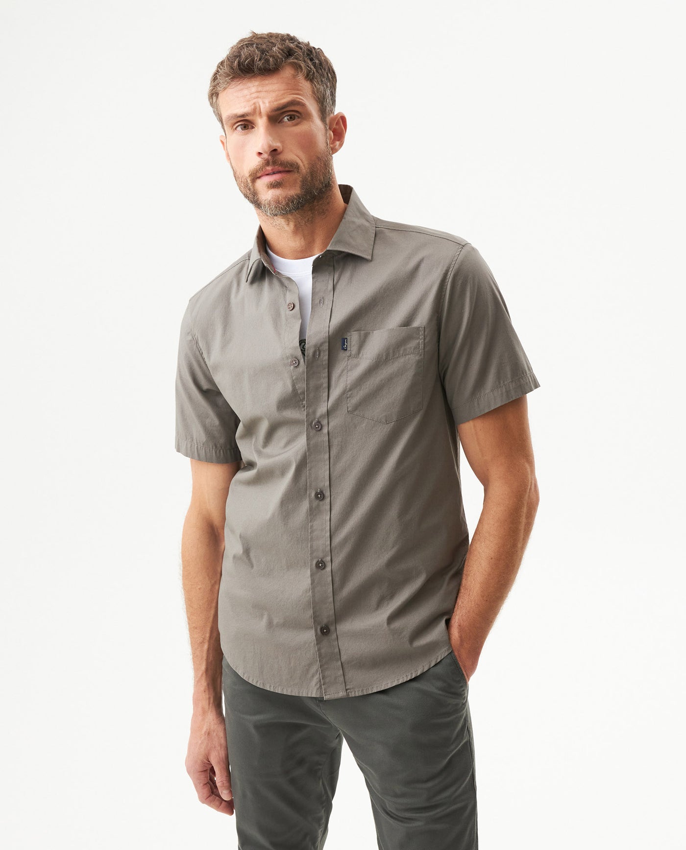 Camisa Manga Corta para Hombre - Green 63_619G001_VER180515_0