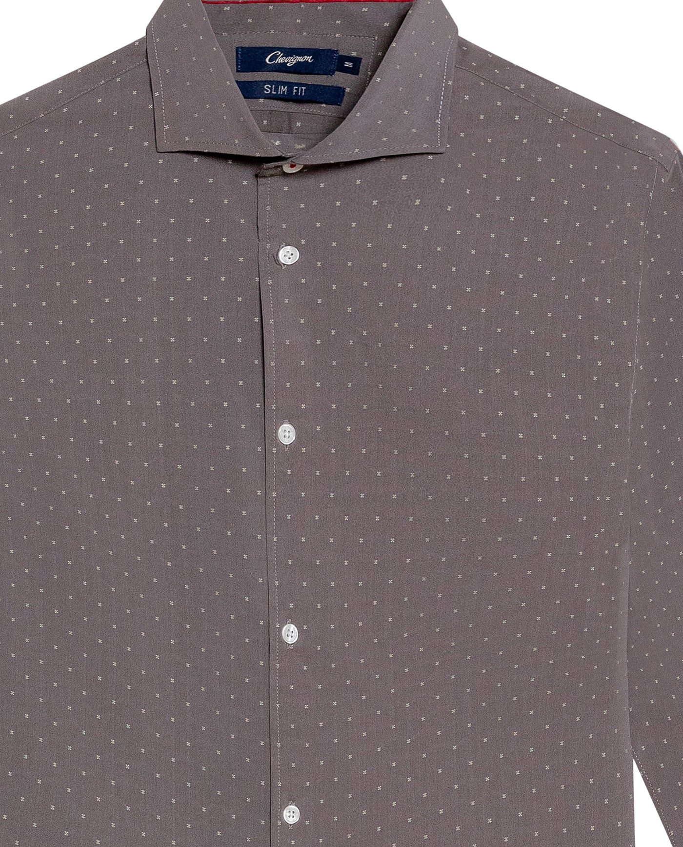 Men's Long Sleeve Slim Fit Mini-Print Dobby Shirt in Cotton-CoolMax Blend, Sailor - 7