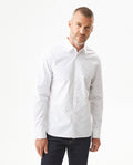 Men's Long Sleeve Mini Print Shirt - White