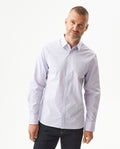 Men's Long Sleeve Mini Print Shirt - Purple