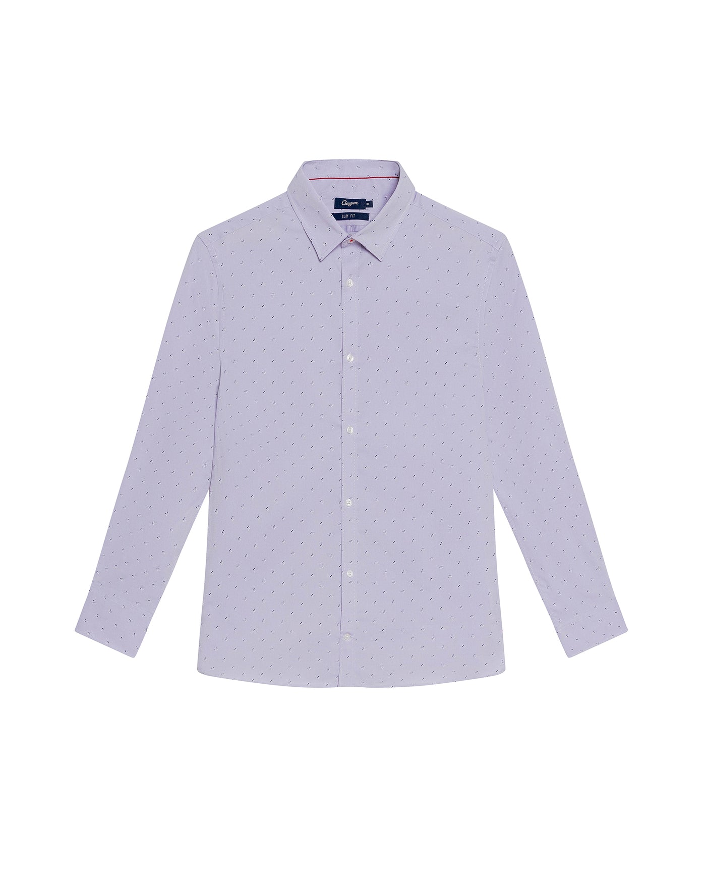 Men's Long Sleeve Mini Print Shirt - Purple 619G005 - 2