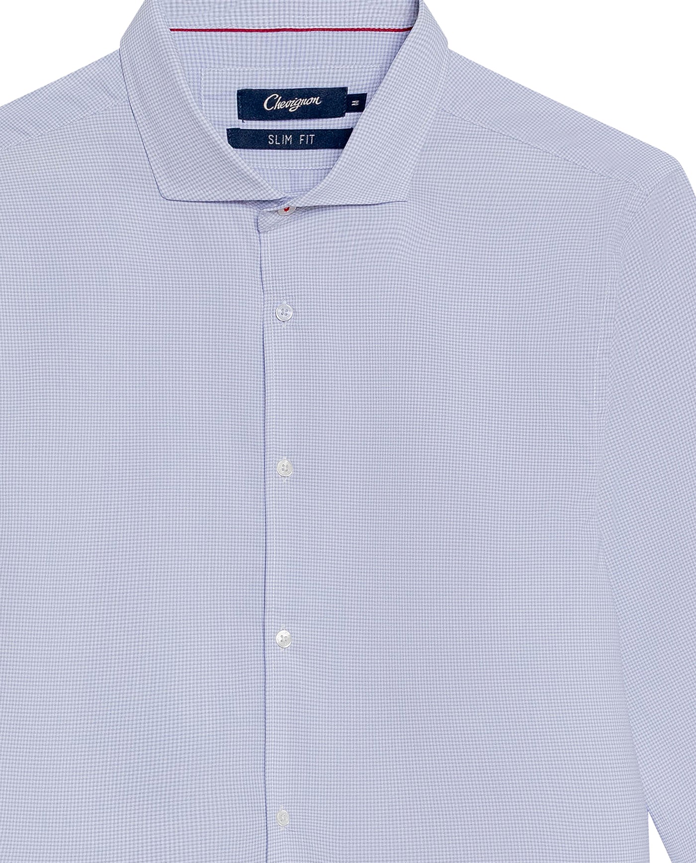 Men's Long Sleeve Slim Fit Yarn-dyed Checkered Fabric Shirt in Cotton-CoolMax Blend, Tidewater - 7
