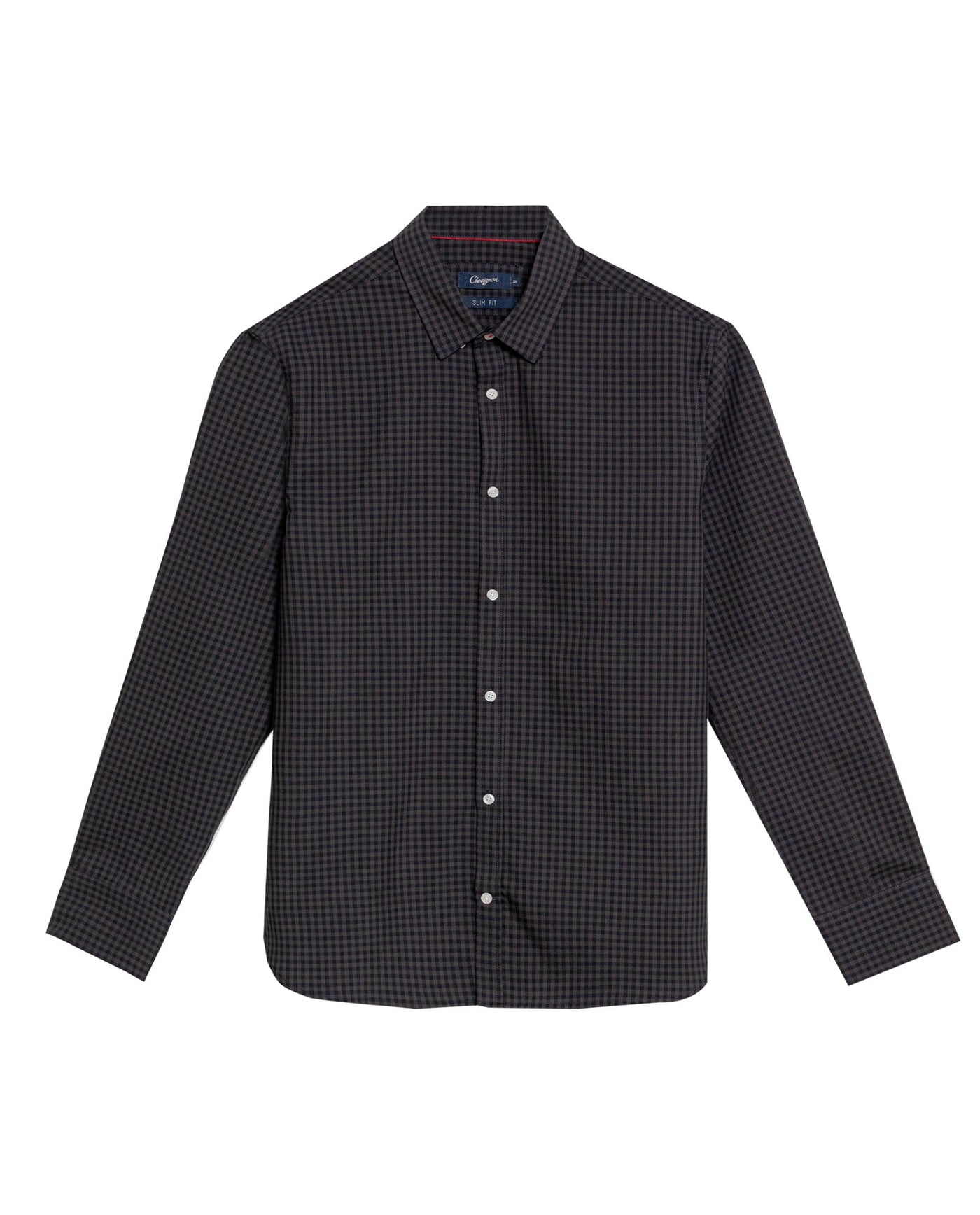 Men's Long Sleeve Slim Fit Yarn-dyed Checkered Fabric Shirt in Cotton-CoolMax Blend, Boatyard 619G007 - 2
