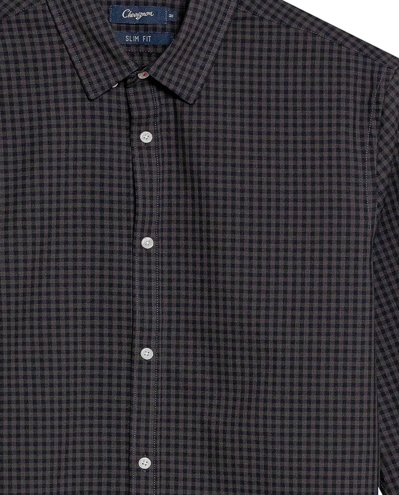 Men's Long Sleeve Slim Fit Yarn-dyed Checkered Fabric Shirt in Cotton-CoolMax Blend, Boatyard 619G007 - 6
