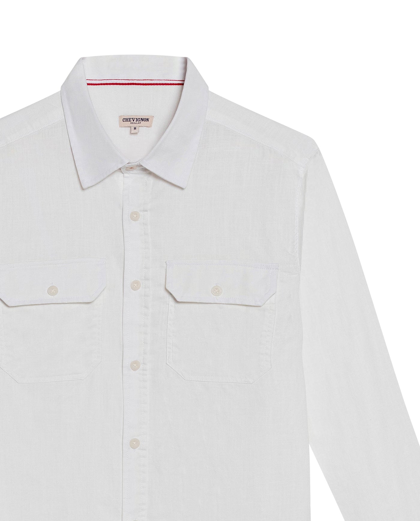 Men's Long Sleeve Flap Pockets Shirt in Cotton, Seaport 619G008 - 7