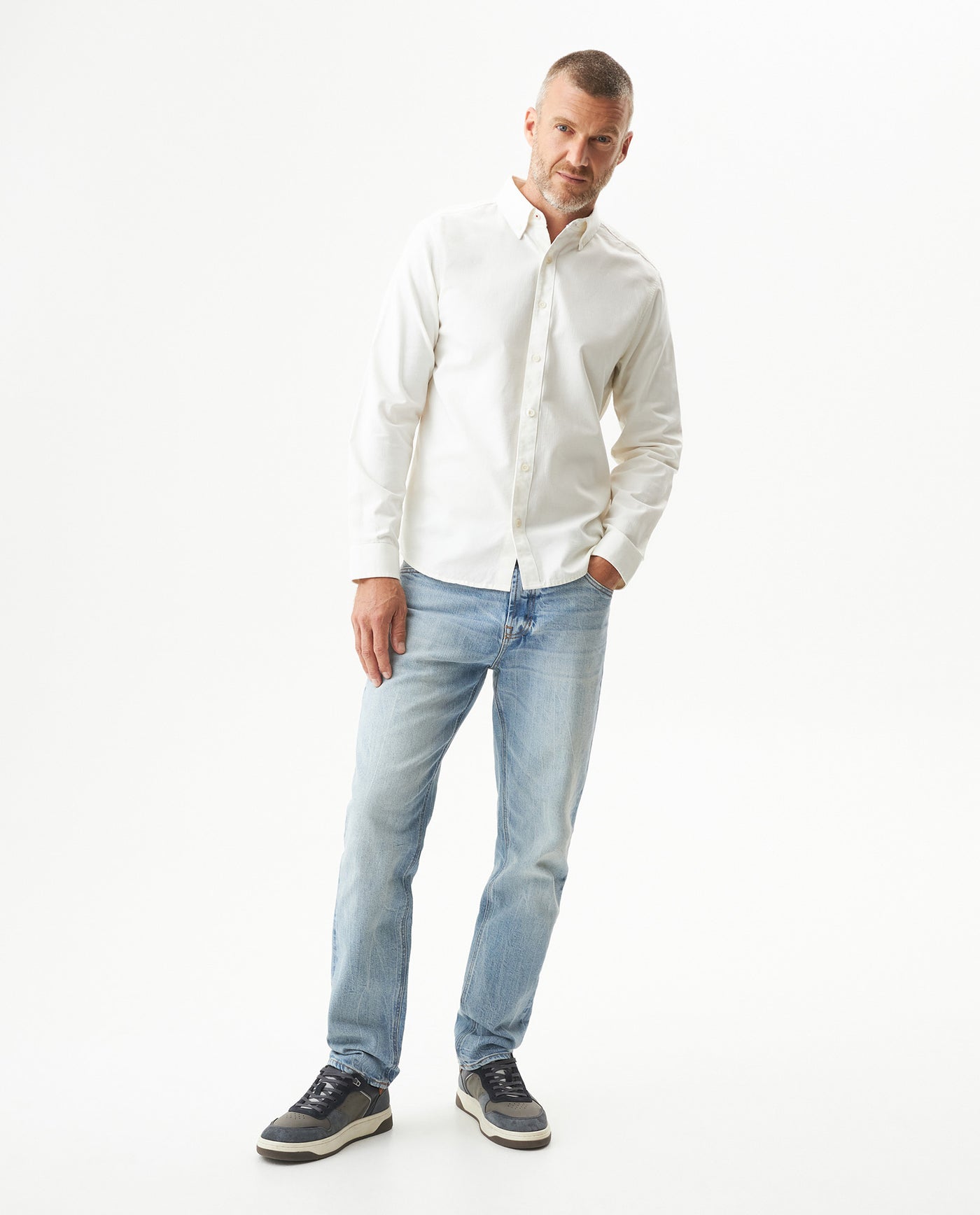 Men's Long Sleeve Shirt - White 619G009 - 3