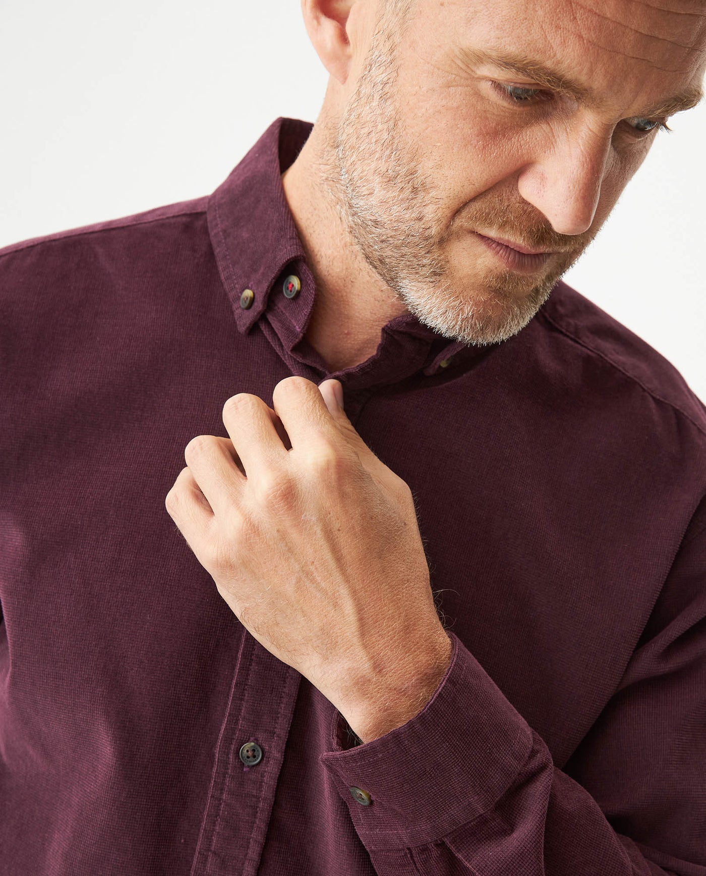 Men's Long Sleeve Relaxed Fit Corduroy Shirt in Cotton, Festive 619G010 - 4