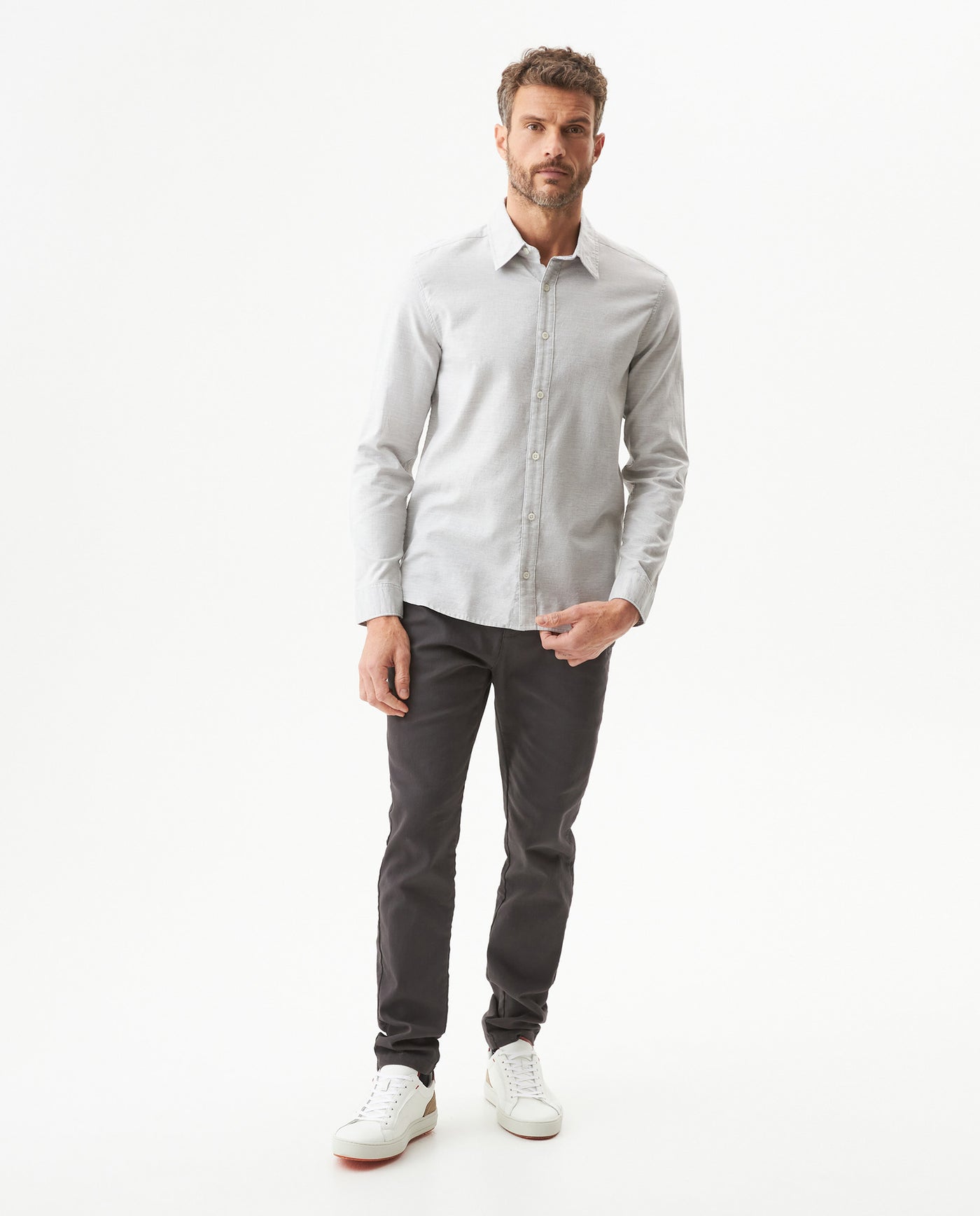 Men's Long Sleeve Shirt - Gray 619G011 - 3