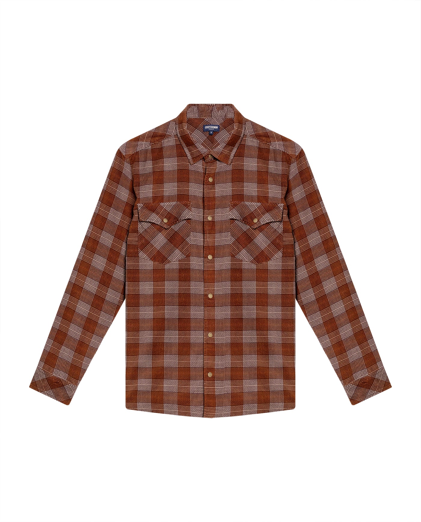 Men's Long Sleeve Slim Fit Yarn-dyed Checkered Fabric Shirt in Cotton, Seafront 619G028 - 2