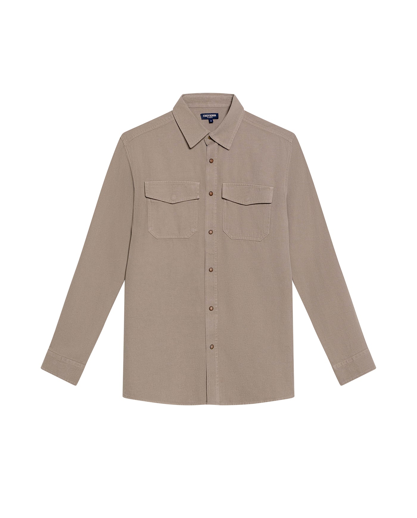 Men's Long Sleeve Classic Fit Shirt in Cotton-Viscose Blend, Shoreline 619G029 - 2
