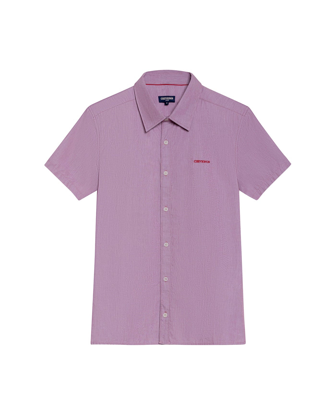 Men's Short Sleeve Slim Fit Mini Stripe Shirt in Cotton, Twilight 619G035 - 2
