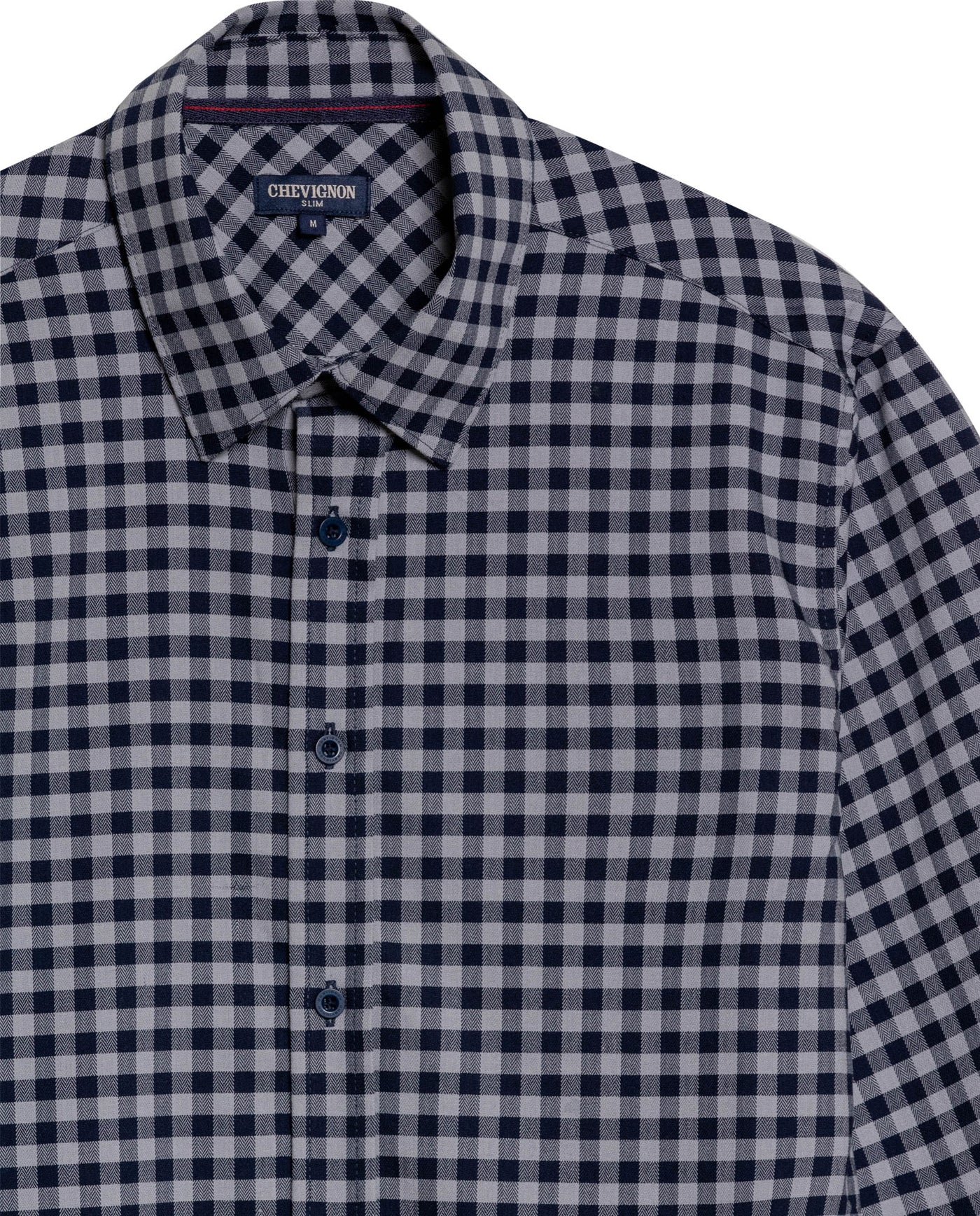 Men's Long Sleeve Slim Fit Checkered Shirt in Cotton-Linen, Stardust 619G036 - 7