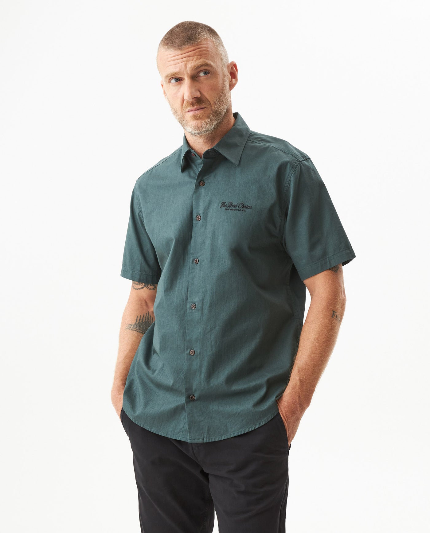 Men's Short Sleeve Classic Fit Shirt in Cotton, Glimmer 619G038 - 1