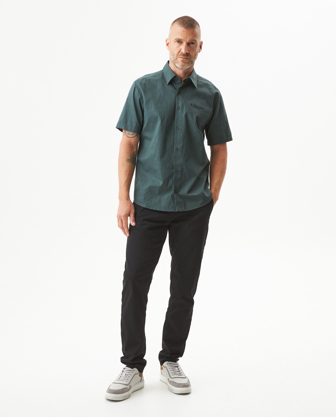 Men's Short Sleeve Classic Fit Shirt in Cotton, Glimmer 619G038 - 3