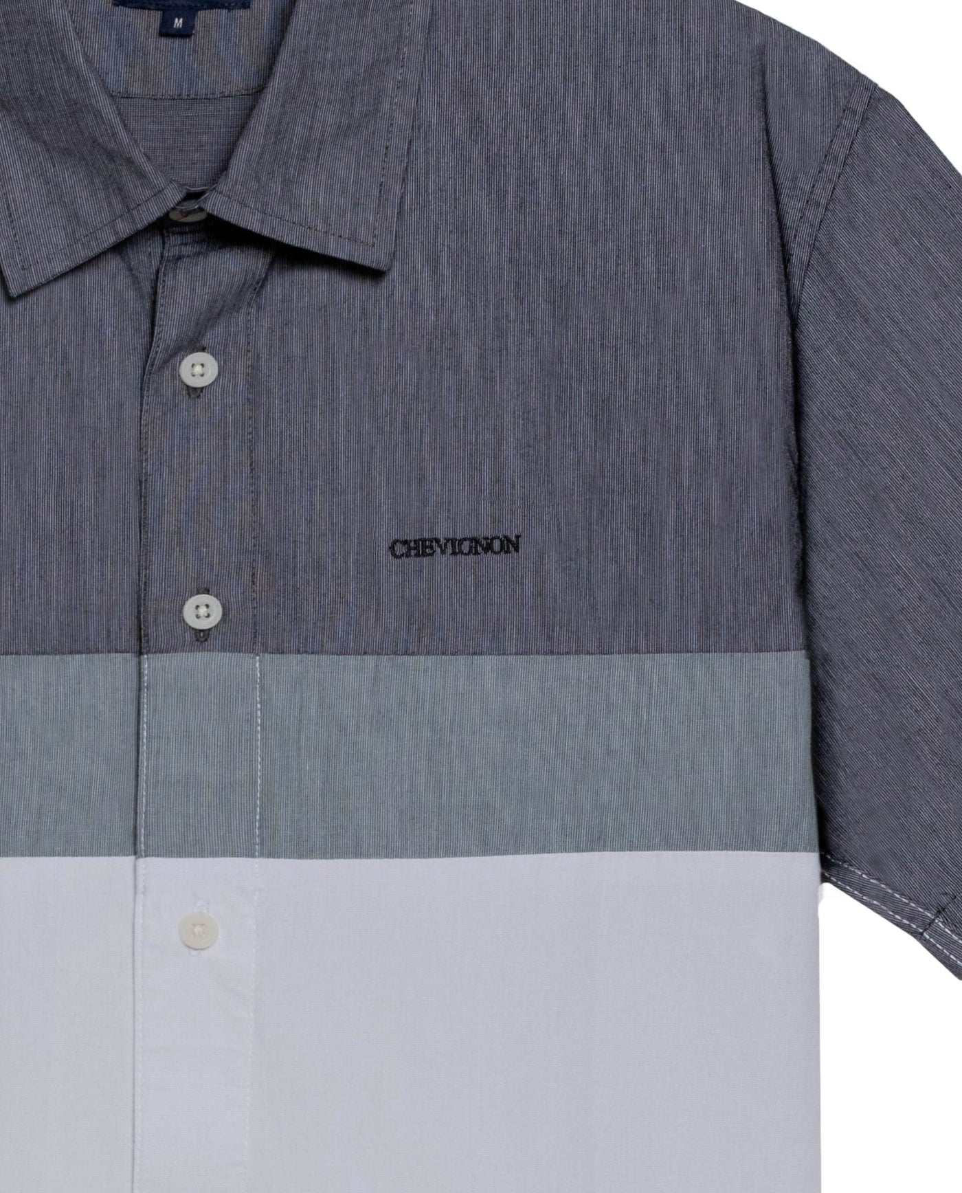 Men's Short Sleeve Slim Fit Color Block Shirt in Cotton, Boathouse 619G040 - 7