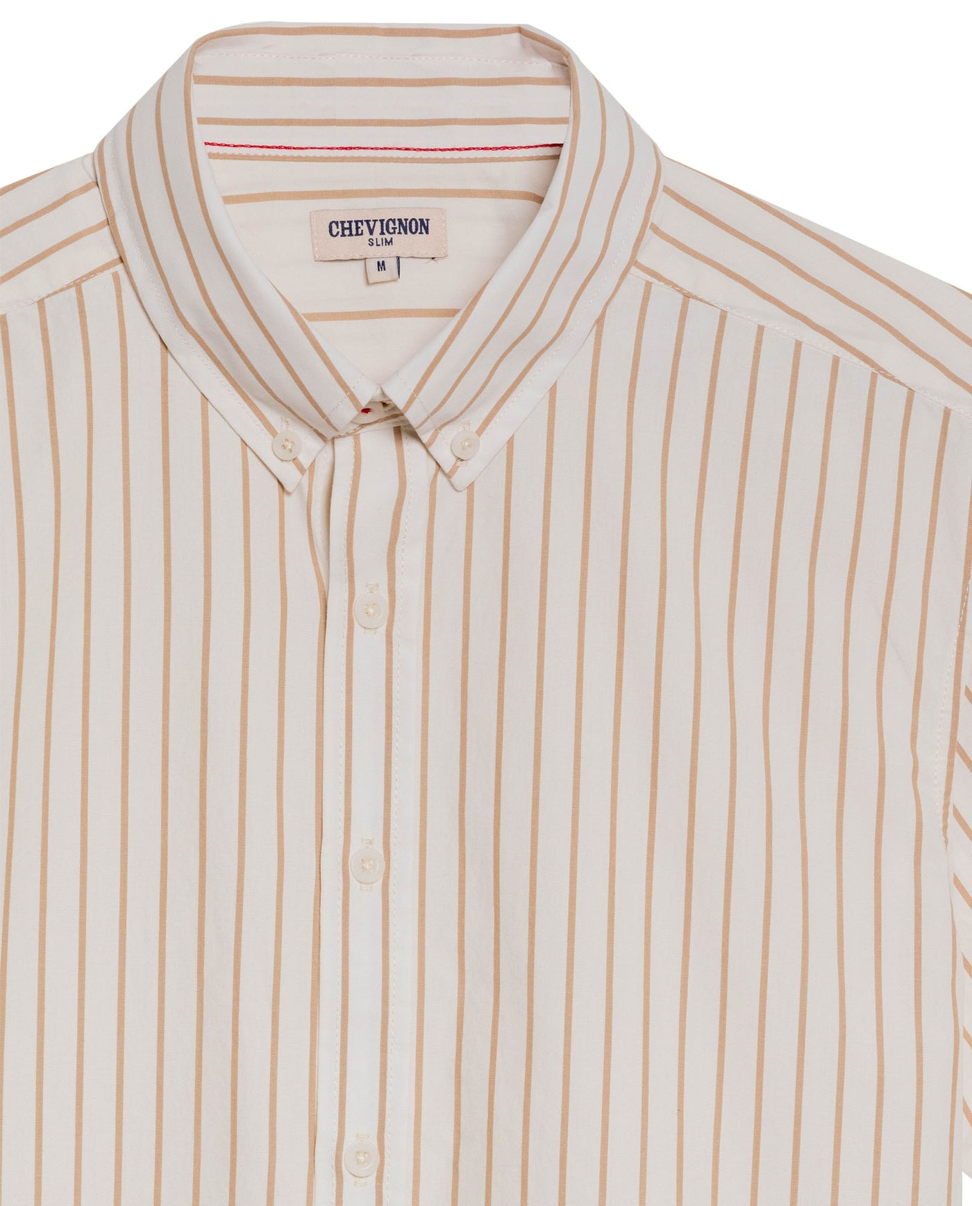 Men's Short Sleeve Slim Fit Striped Pattern Shirt in Cotton, Seawall 619G041 - 7