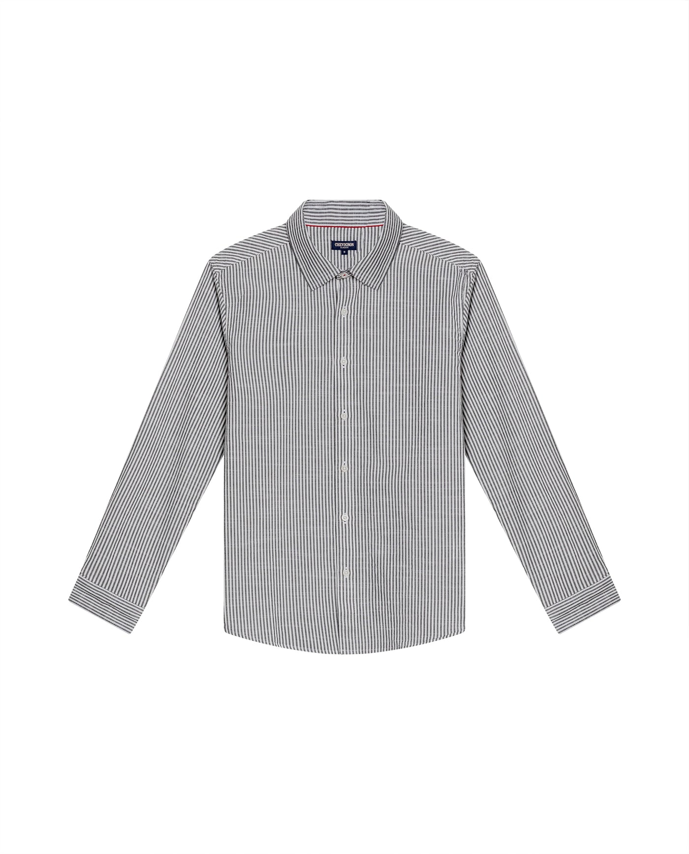 Men's Long Sleeve Classic Fit Striped Shirt in Cotton, Wharf 619G043 - 2