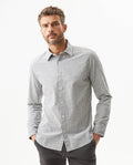 Men's Long Sleeve Classic Fit Striped Shirt in Cotton Wharf