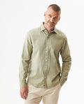Men's Spread Collar Shirt - Green