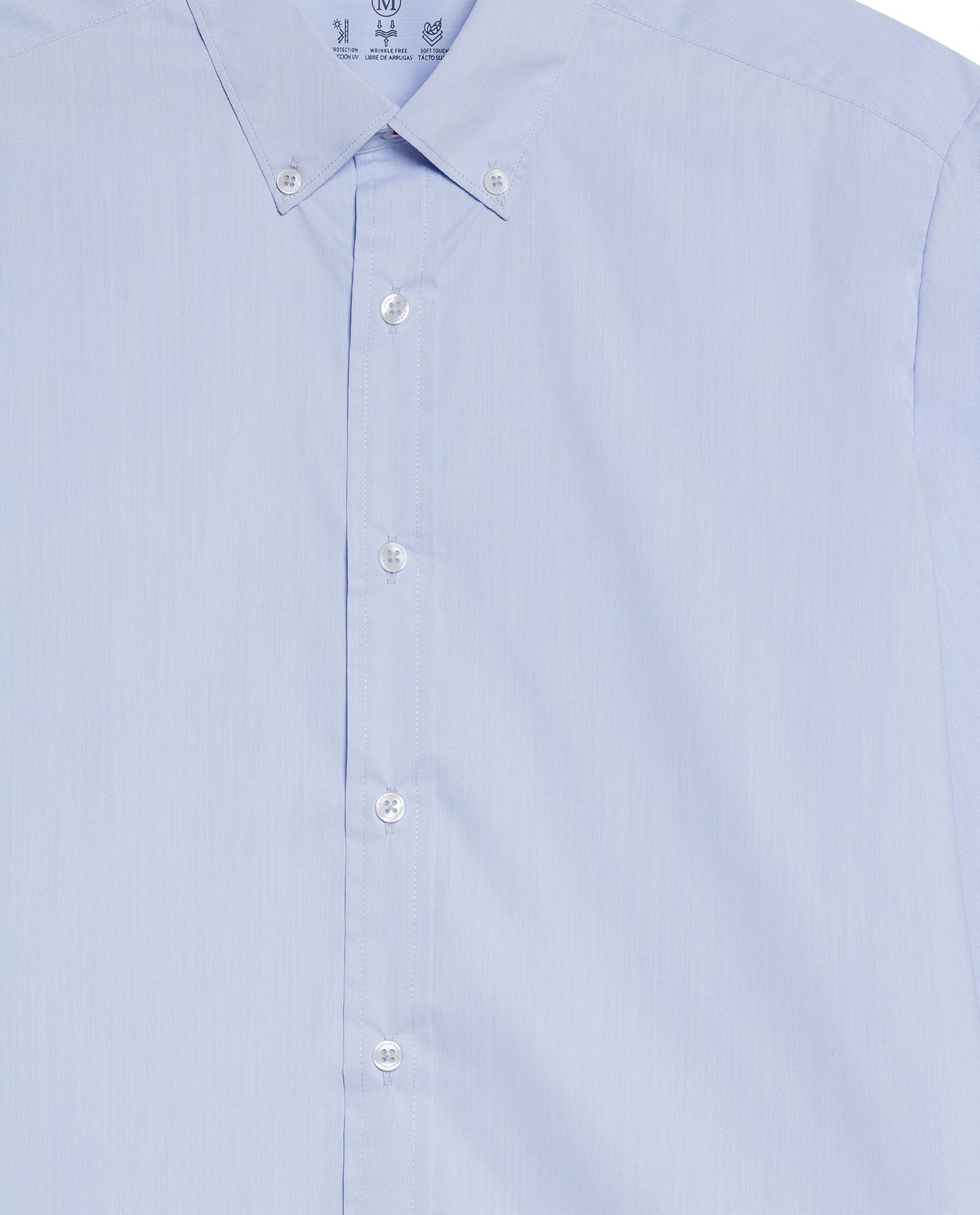 Men's Long Sleeve Slim Fit Micro Wind Tech Shirt in Polyester-Cotton Blend, Cascade - 7