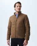 Men's Quilted Jacket High Collar - Brown
