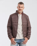 Men's Packable Quilted Jacket Water-Resistant - Brown