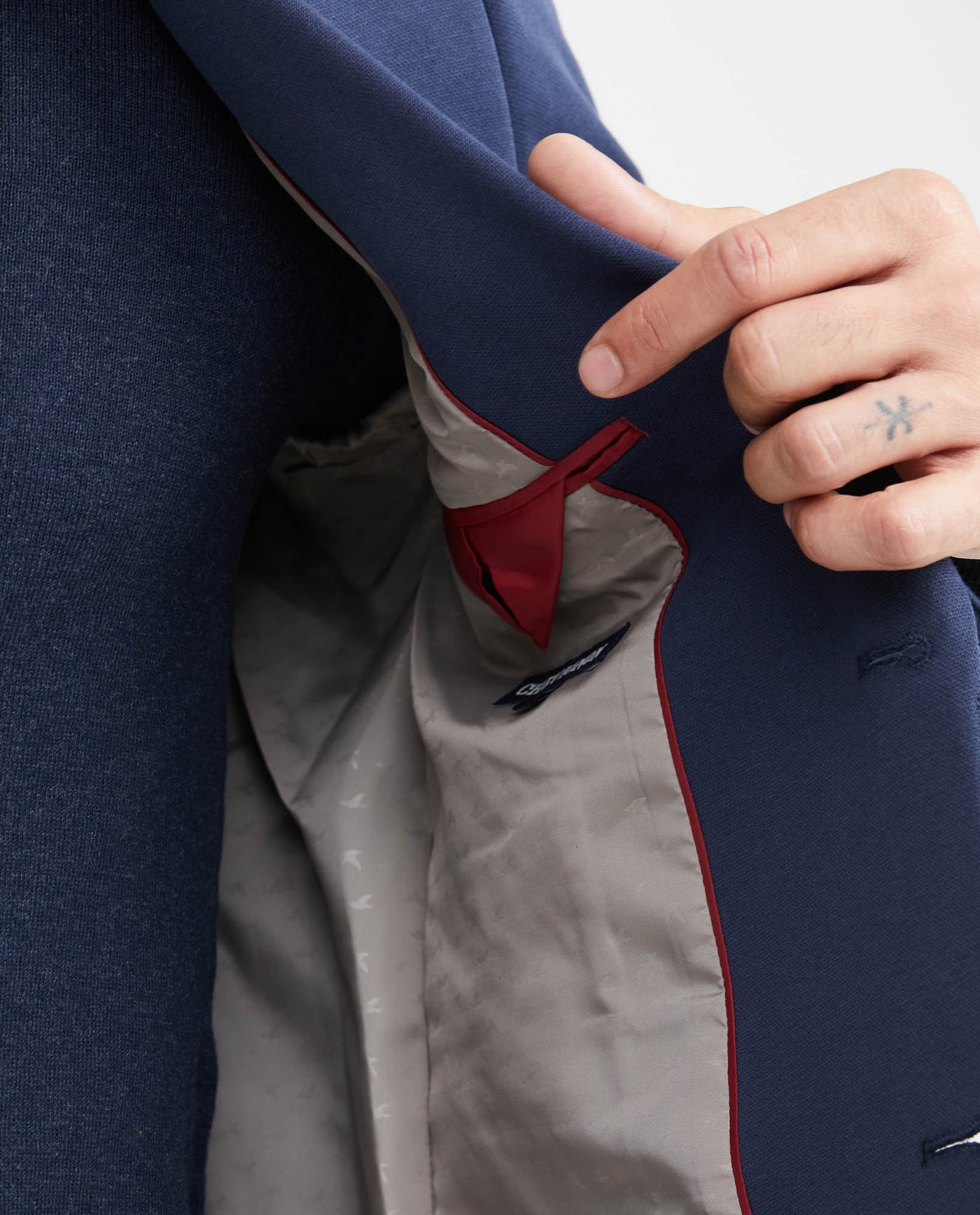 Men's Knit Fabric Blazer with Functional Pockets - Blue 621G001 - 4