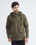 Men's Utility Jacket Semi-Waterproof Cotton Stretch PVC Appliqué