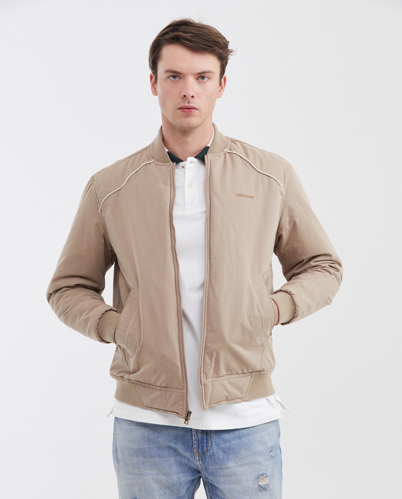 Men's Lightweight Western-Yoke Quilted Bomber Jacket 622G010 - 1