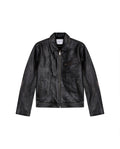 Men's Leather Biker Jacket - Black