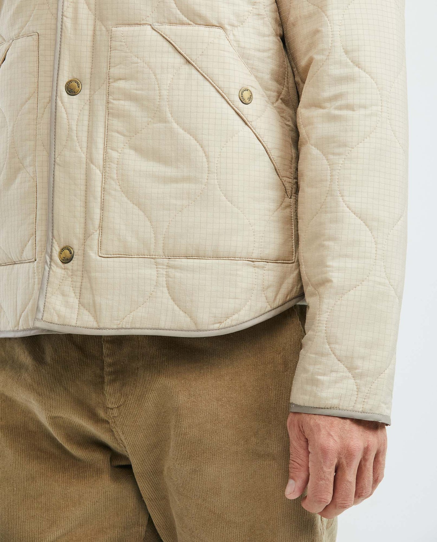 Men's Puffer High Neck Quilted Jacket Removable Sleeves in - 4