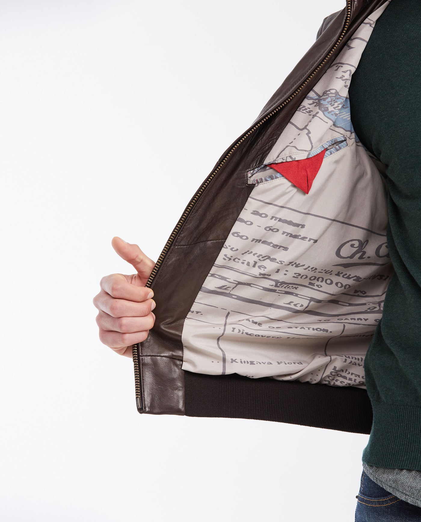 Men's Aviator Biker Jacket Removable Sherpa Collar - 5