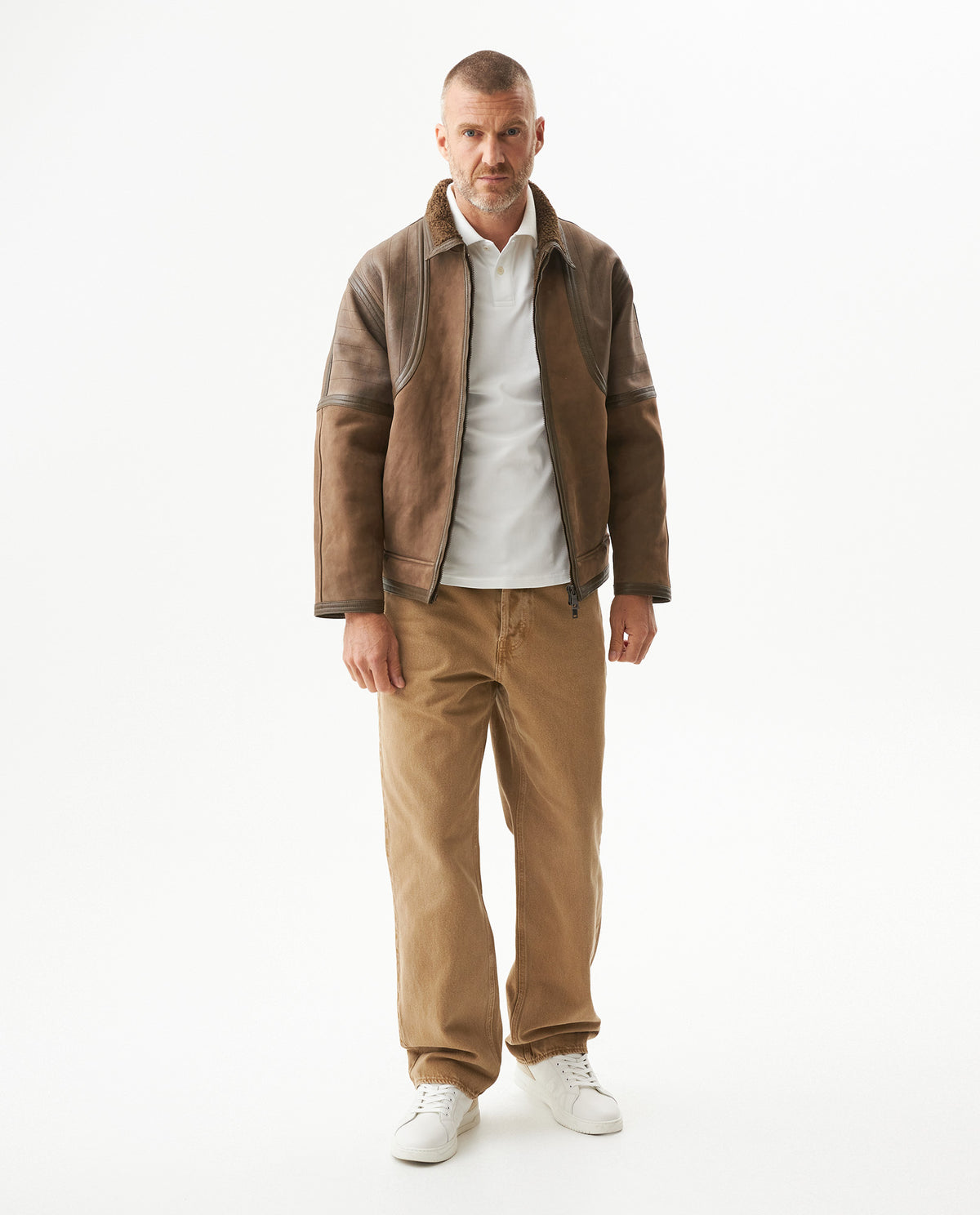 Men´s Leather Aviator Jacket - Brown 63_627G407_CAF190840_4