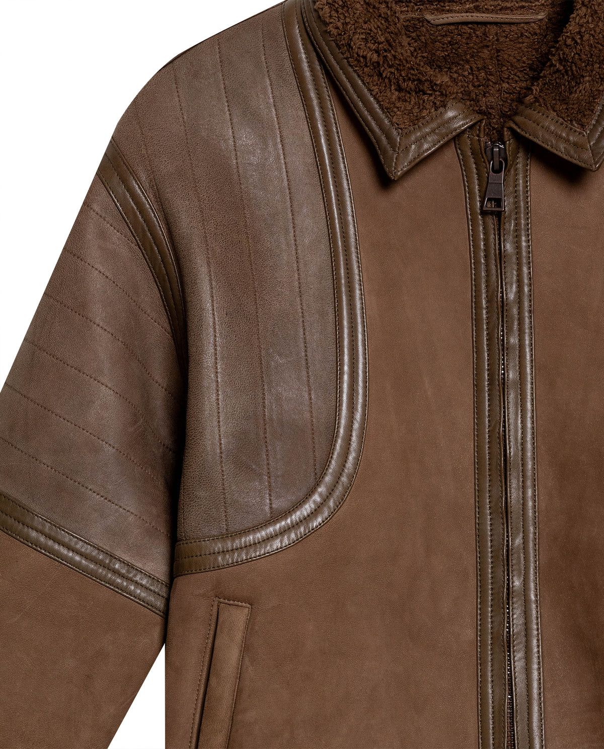 Men´s Leather Aviator Jacket - Brown 63_627G407_CAF190840_8