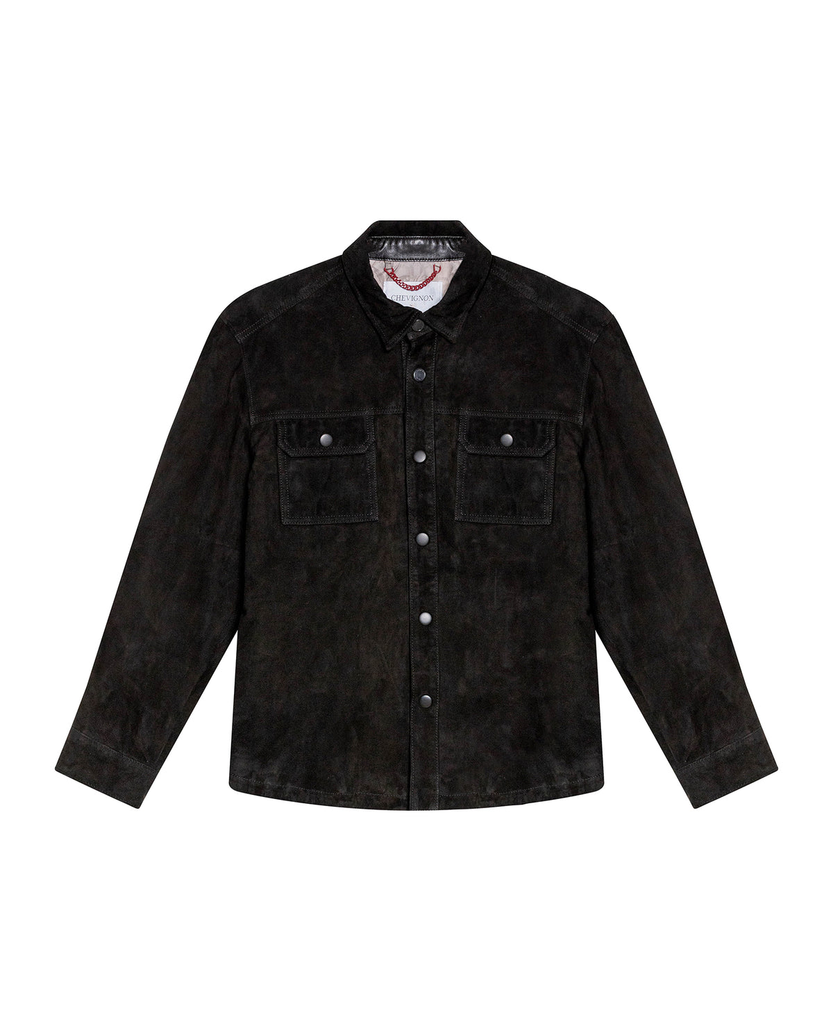 Men's Goatskin Suede Overshirt - Black 63_627H200_NEG194007_3