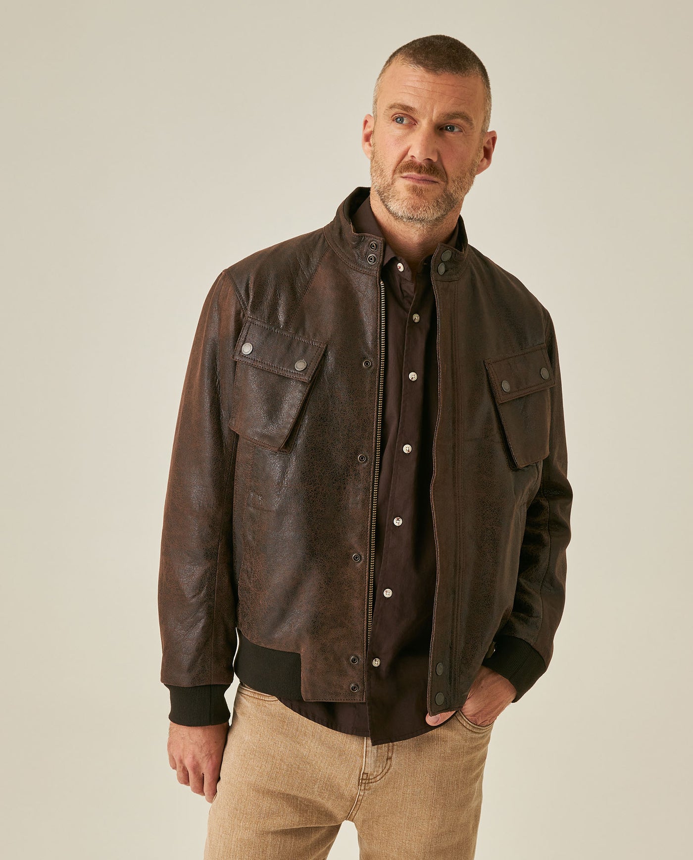 Men´s Aged Lambskin Bomber - Brown 63_627H203_CAF190808_0