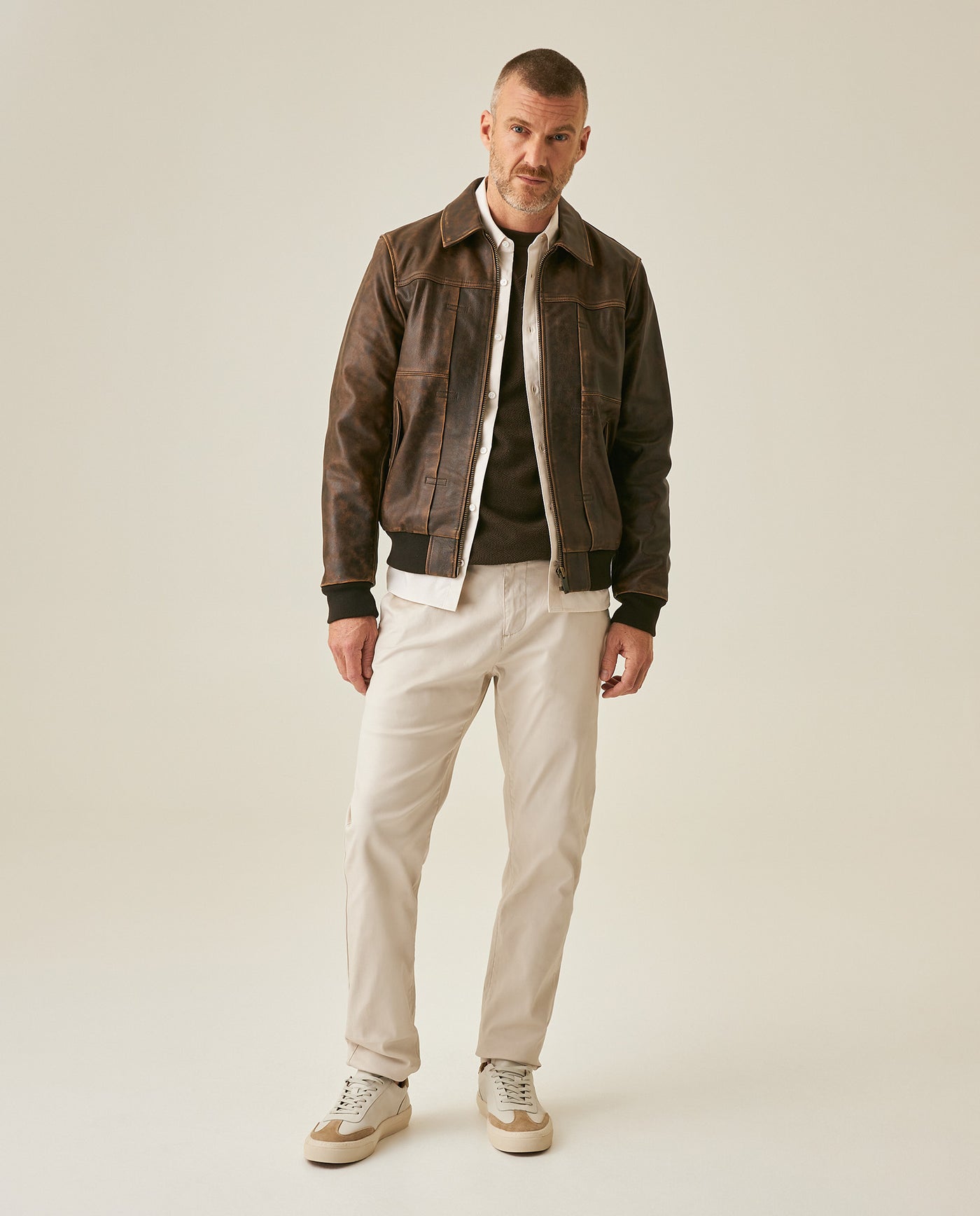 Men´s Trucker Lambskin Leather Jacket - Brown 63_627H204_CAF181222_4
