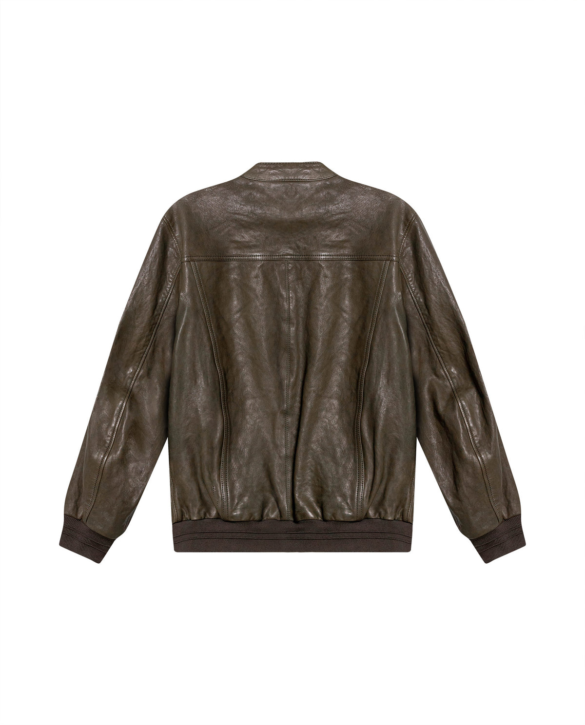 Men's Leather Jacket Racer Fit Lambskin - Green 63_627H205_VER195513_8
